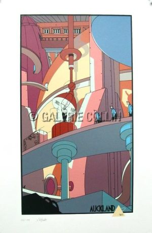 POIZAT . Sérigraphie - "Auckland, 13h55"