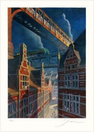 SCHUITEN • Affiche édition d'art "La Type 12 - Le pont" Numérotée signée 200ex.