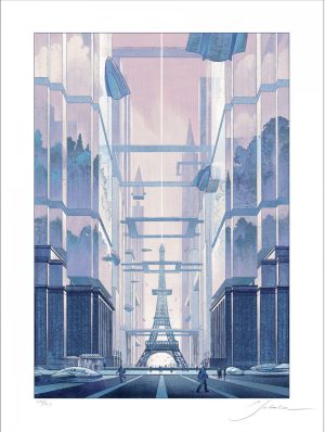 Schuiten. Sérigraphie "Revoir Paris" signée numérotée 150ex