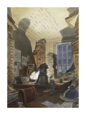 Schuiten • Affiche "Bibliothèque Mundaneum" numérotée, signée, limitée à 299 ex. Papier Frédigoni