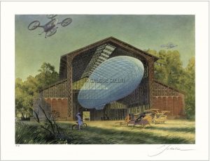 Schuiten • Affiche édition d'art "Le Hangar Y" signée E.A.