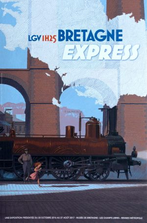 Schuiten- Durieux. Affiche exposition"Bretagne express"