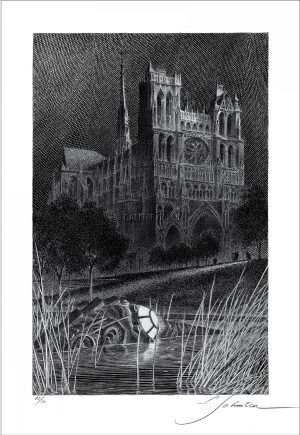 Schuiten • Tirage pigmentaire "Le retour du Capitaine Nemo - La Cathédrale" signée numérotée