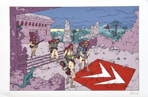 Arno • Screen print "1986 LES CHEVRONS VOIENT ROUGE" Signed E.A.