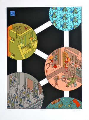 SWARTE . Sérigraphie "Atomium / Belga 58" Numérotée signée 199ex.