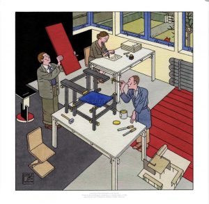 SWARTE • "Portrait de Gerrit Rietveld" Estampe numérotée signée 100ex.
