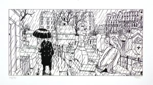 Tardi "Nestor Burma 20e arr. de Paris" Estampe N & BL n° et signée 20 ex