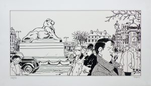 Tardi "Nestor Burma 14ème arr. de Paris" Estampe pigmentaire noir et blanc n° et signée 20ex