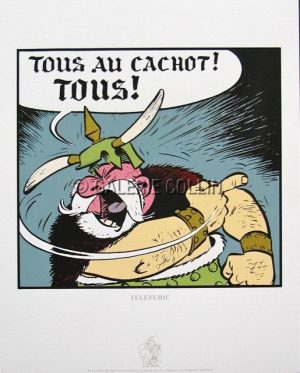 UDERZO . ASTERIX ET OBELIX. Sérigraphie  "Teleferic"