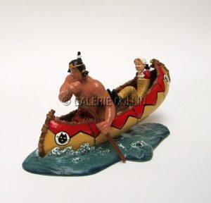 UDERZO - Astérix et Obélix - PIXI  - "Oumpah-Pah et Hubert de la Patefeuilletée ligoté, en canoë."